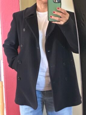 RICHARD TYLER Collection Black Wool Cashmere Angora Double Breasted Jacket Italy